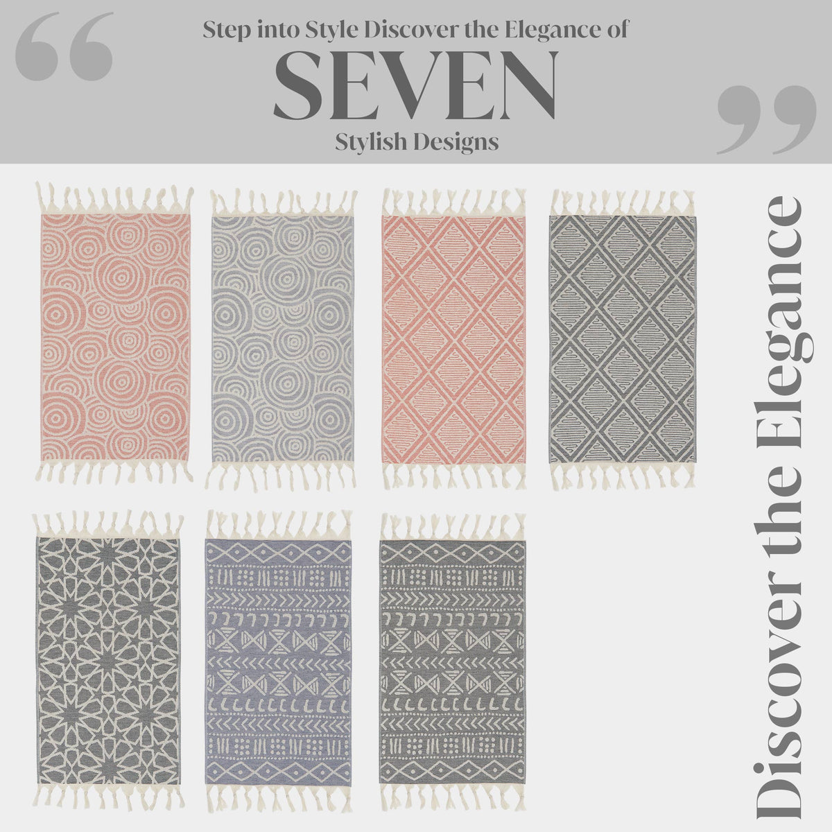 Double terry Turkish hand towel with woven jacquard pattern | Kikoya