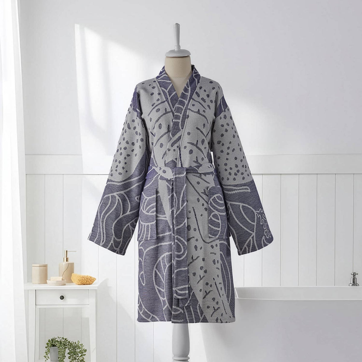 Whale Shark Turkish kimono bathrobe – Blue | Kikoya