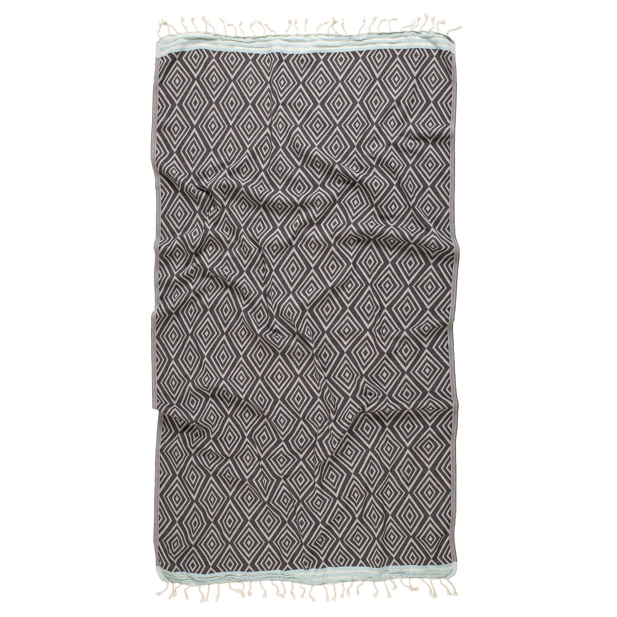 Modern Diamond Turkish beach towel in an all-over diamond jacquard | Kikoya