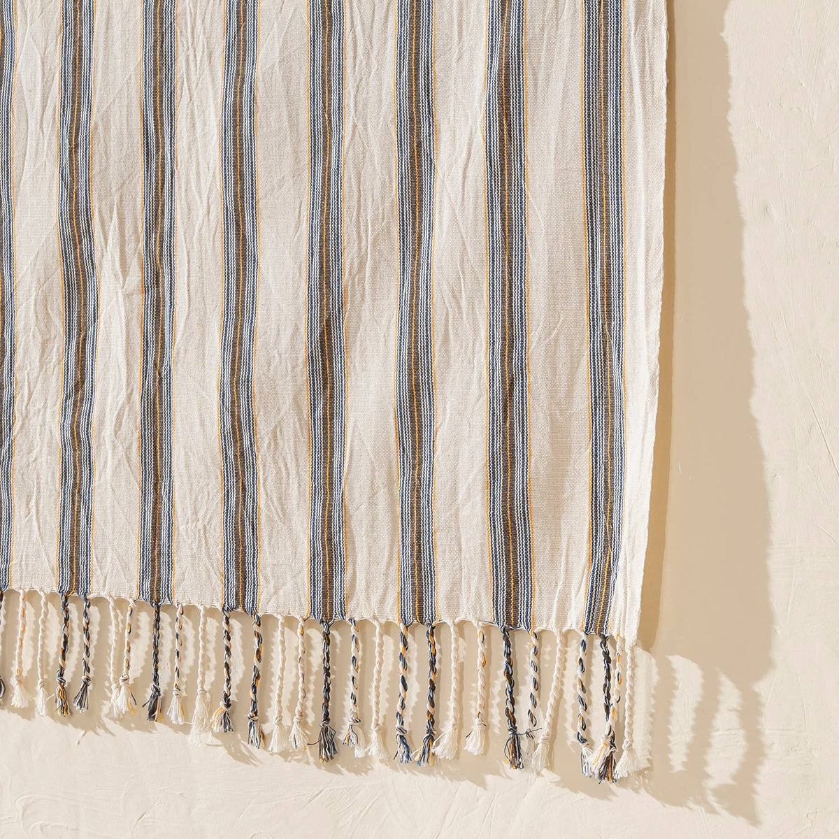 Premium rustic Turkish beach towel in a grey ticking stripe | Kikoya