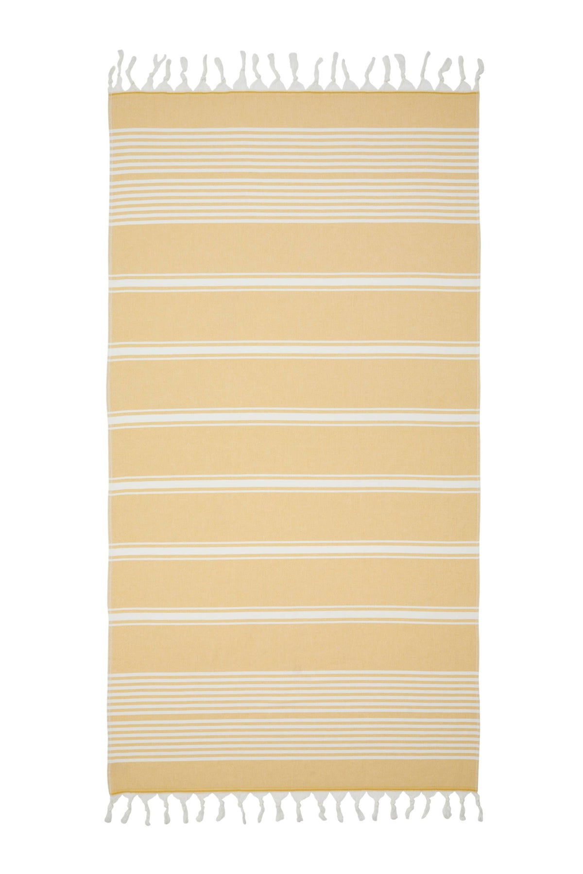 Arma terry-backed Turkish towel in fine green pinstripe | Kikoya