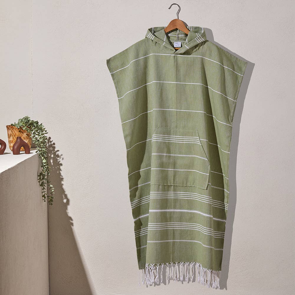 Stripe Adult Hooded Changing Poncho – Stripe, alternate view | Kikoya