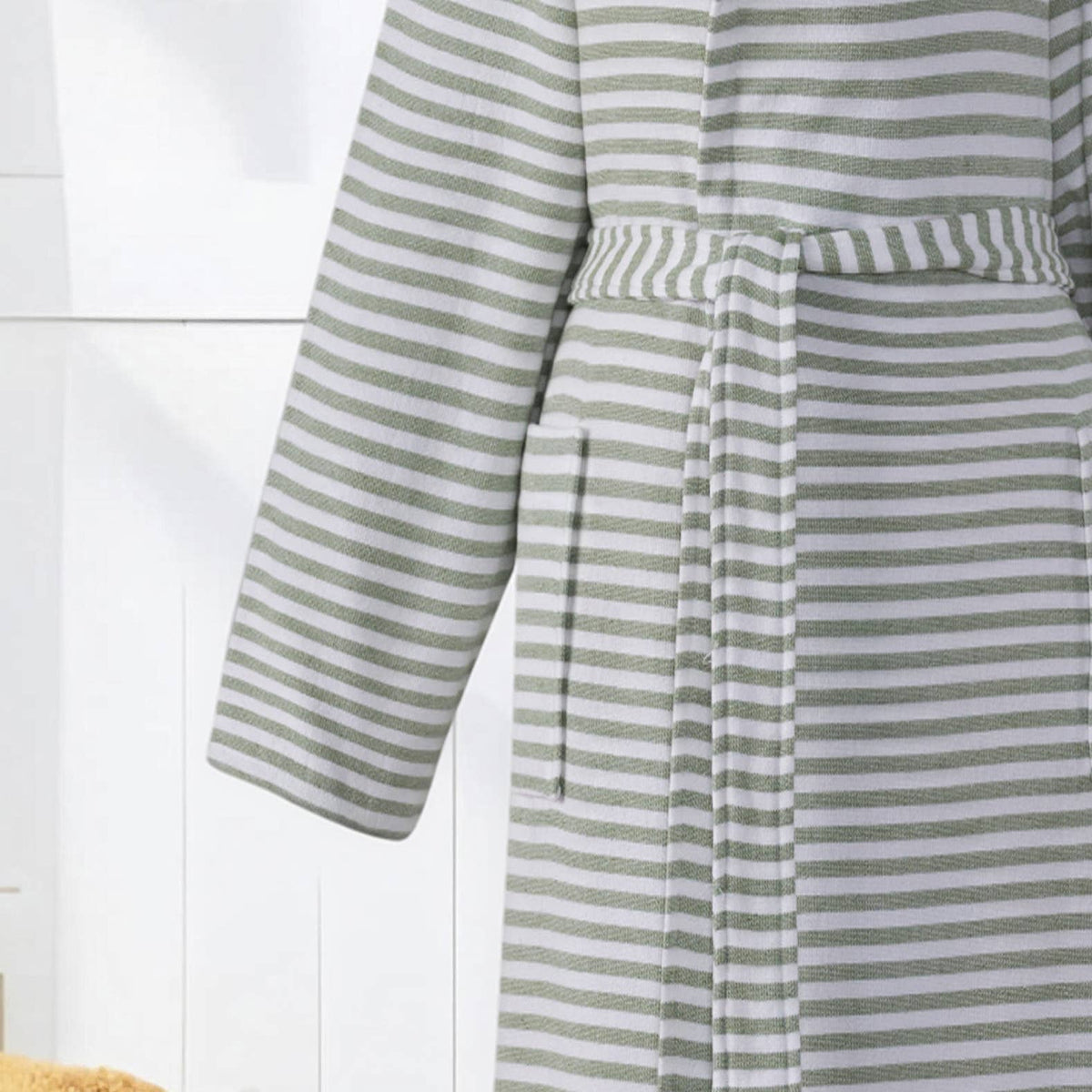 Royal terry-backed Turkish bathrobe – stripe, hooded | Kikoya