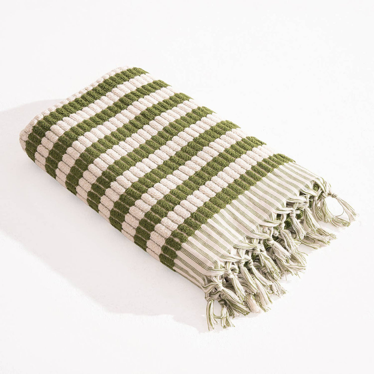 Lokum handloomed Turkish bath towel in check weave, 35x68 in | Kikoya