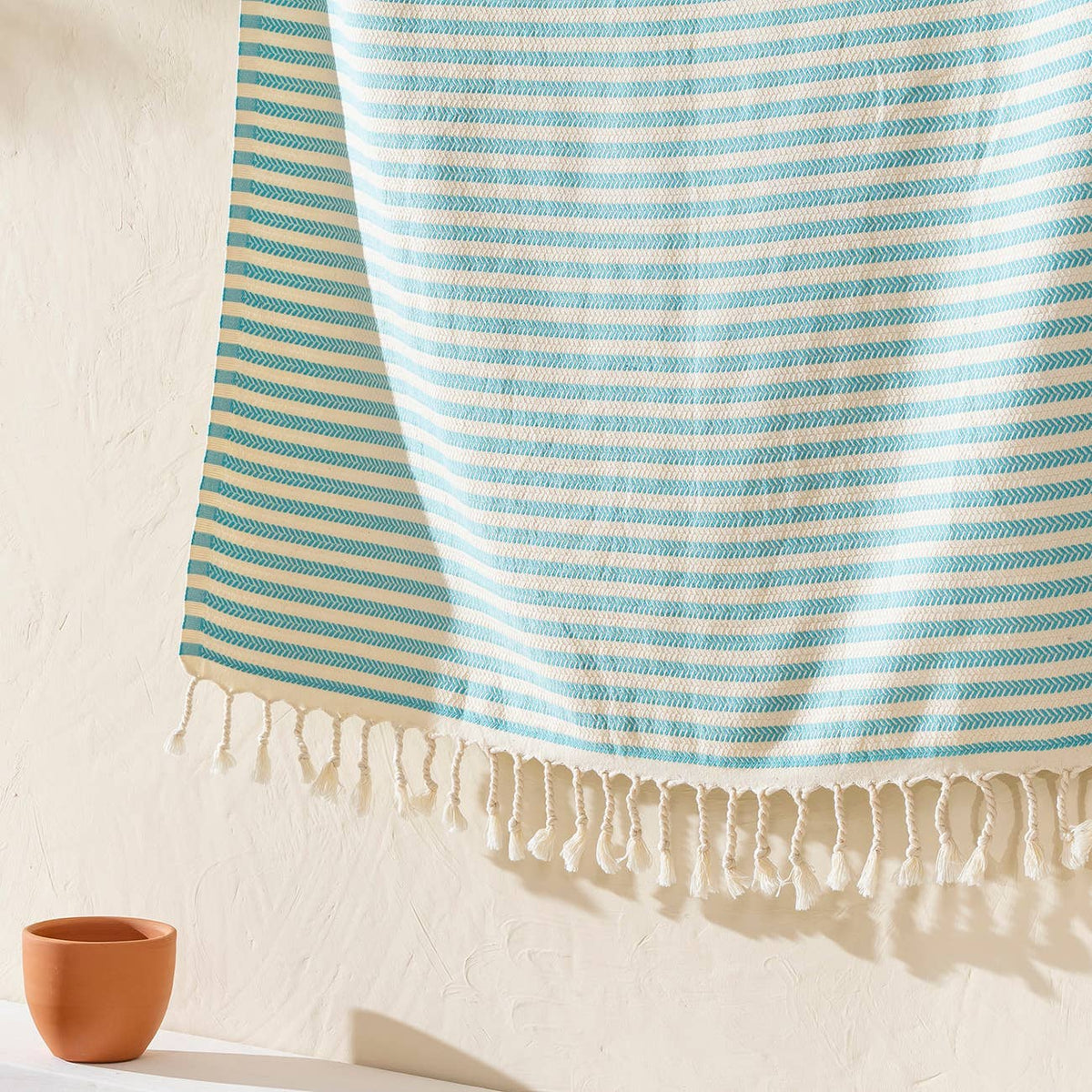 Onbasi Turkish Beach Towel – Fine Stripe, 100% Cotton Peshtemal