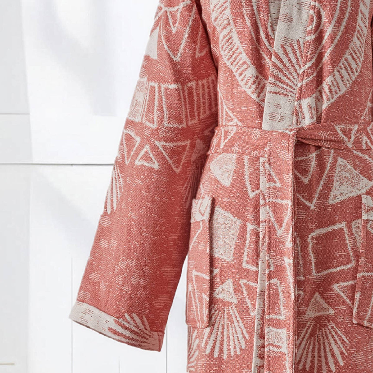 Storyteller print Turkish bathrobe – shawl collar | Kikoya