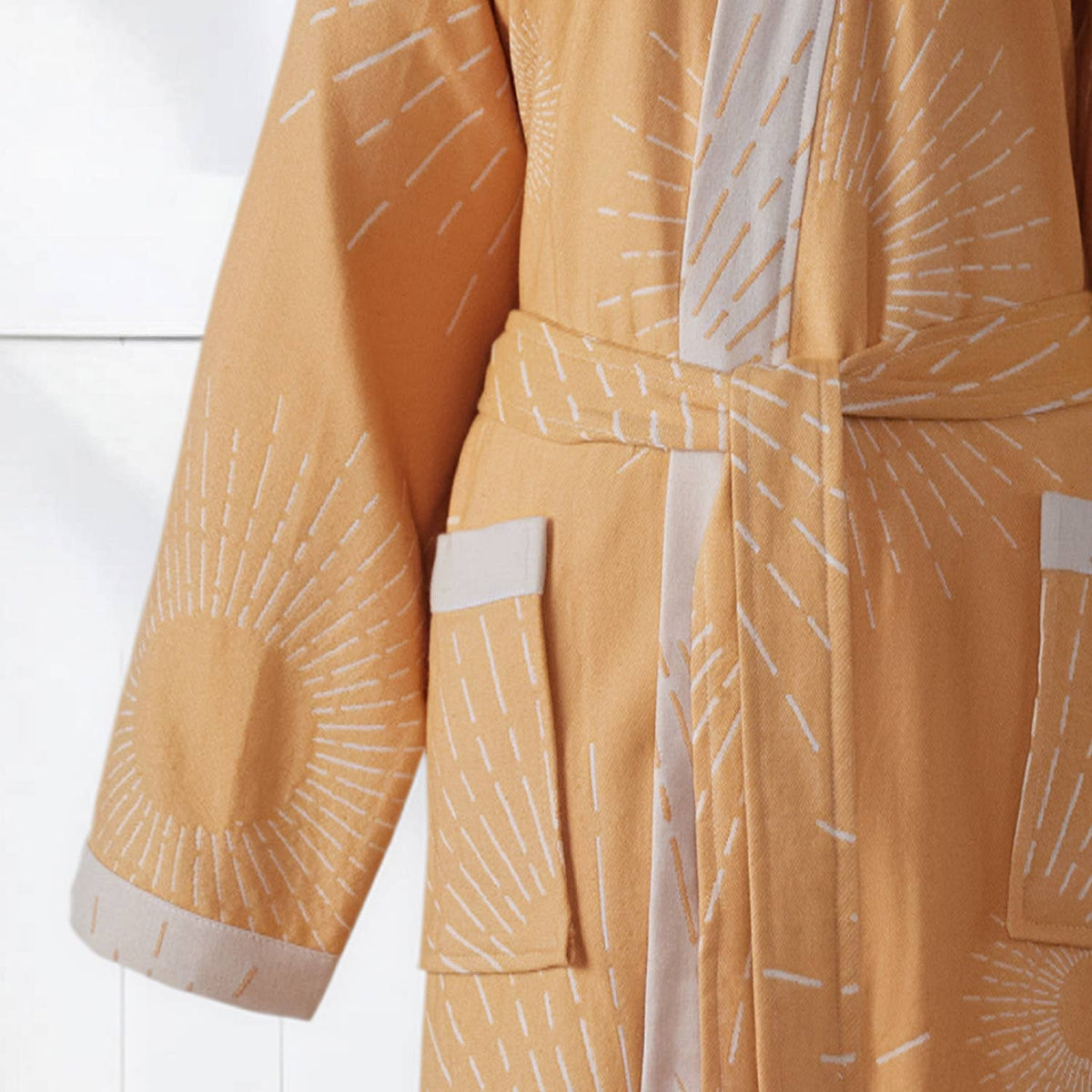 Sunburst flat-woven Turkish kimono bathrobe | Kikoya