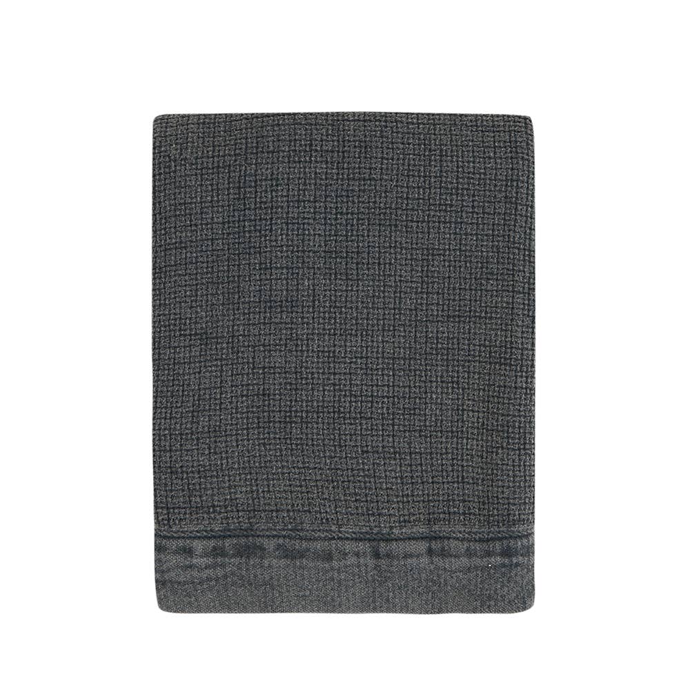 Salda stonewashed Turkish towel in waffle weave with plain border, 33x66 in | Kikoya