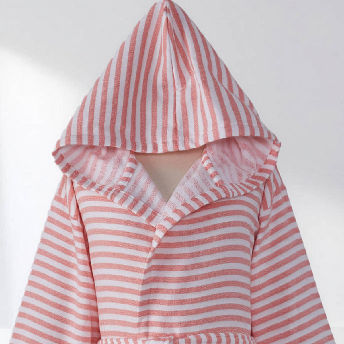 Royal terry-backed Turkish bathrobe – stripe, hooded | Kikoya