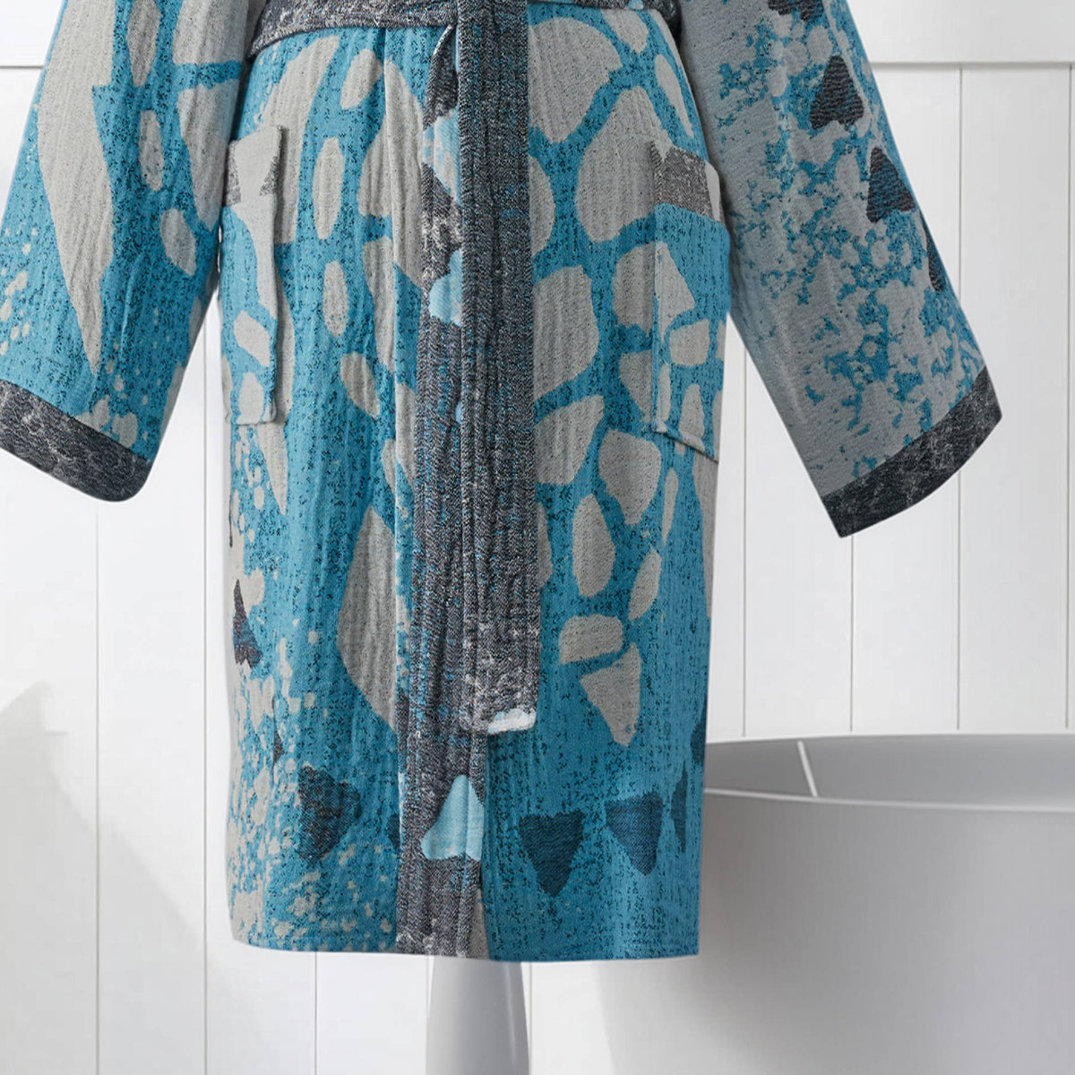Turtle Turkish kimono bathrobe – Turquoise | Kikoya