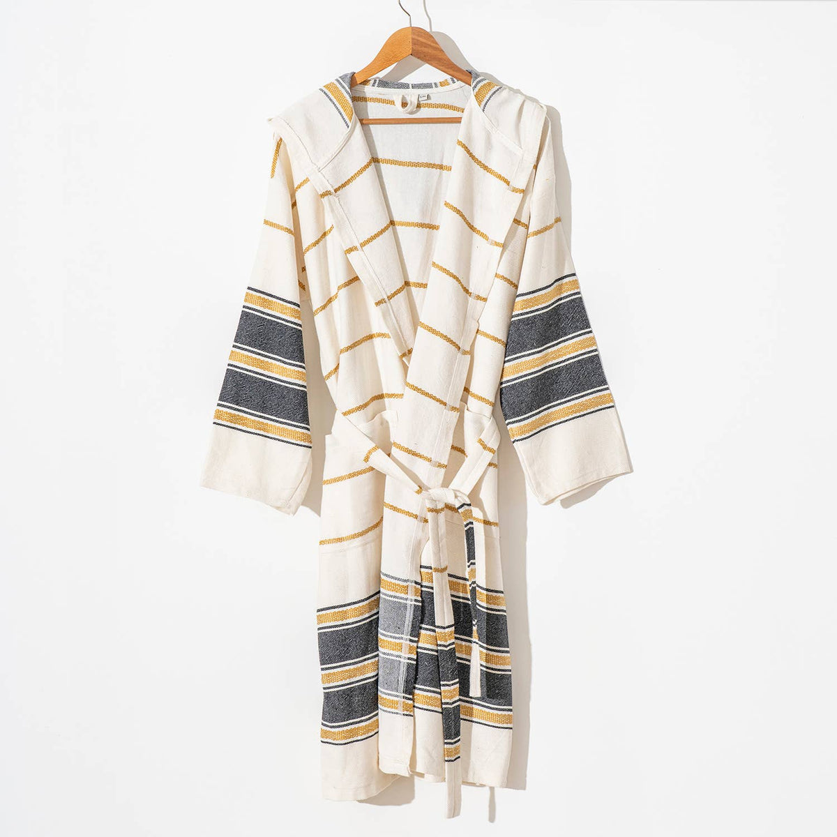Bohemia Turkish Cotton Bathrobe – Hooded Kimono, 100% Cotton
