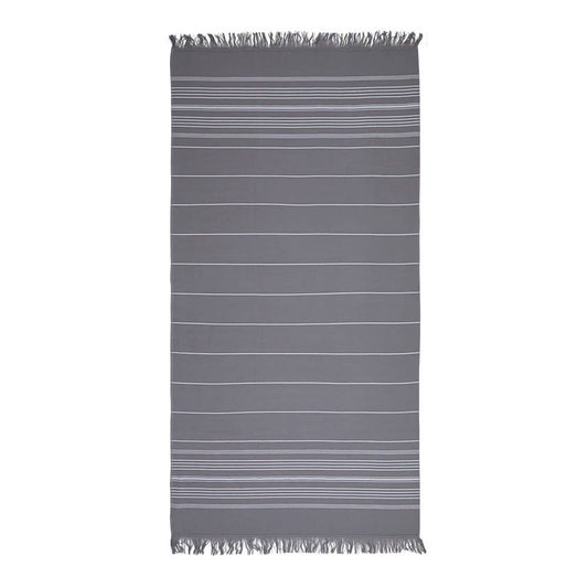Sense terry-backed Turkish towel in tonal stripe, bath and hand sizes | Kikoya