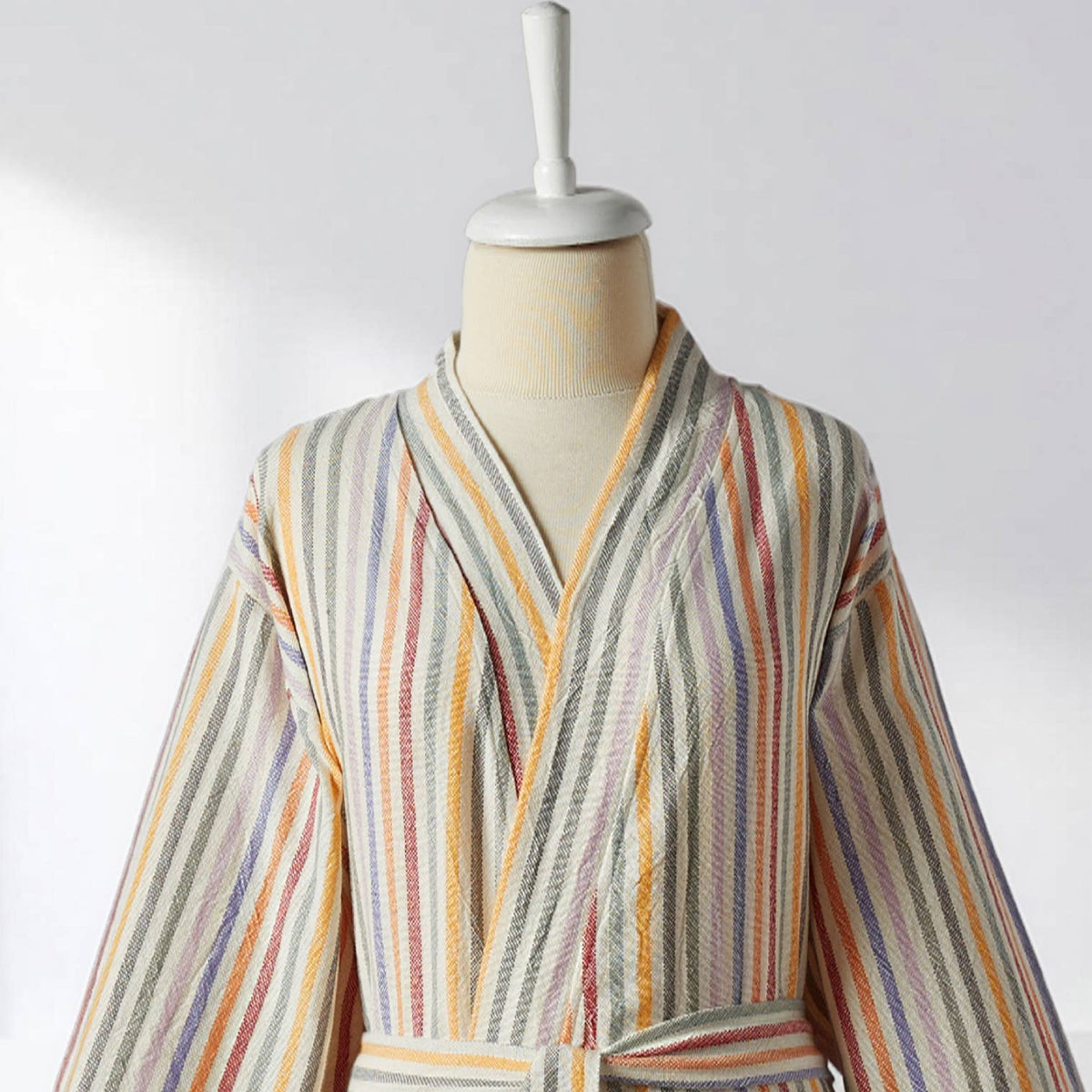 Antique Turkish kimono bathrobe – Sand Stripe | Kikoya