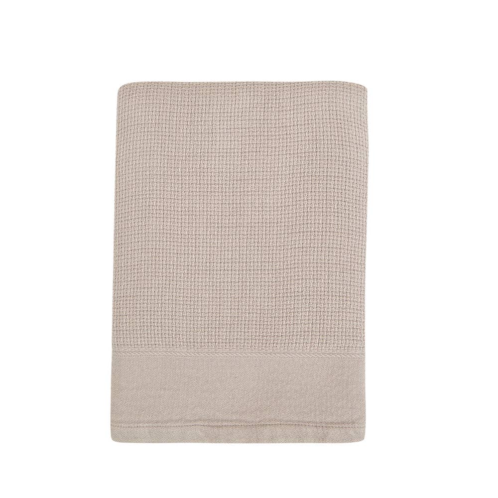 Salda stonewashed Turkish towel in waffle weave with plain border, 33x66 in | Kikoya