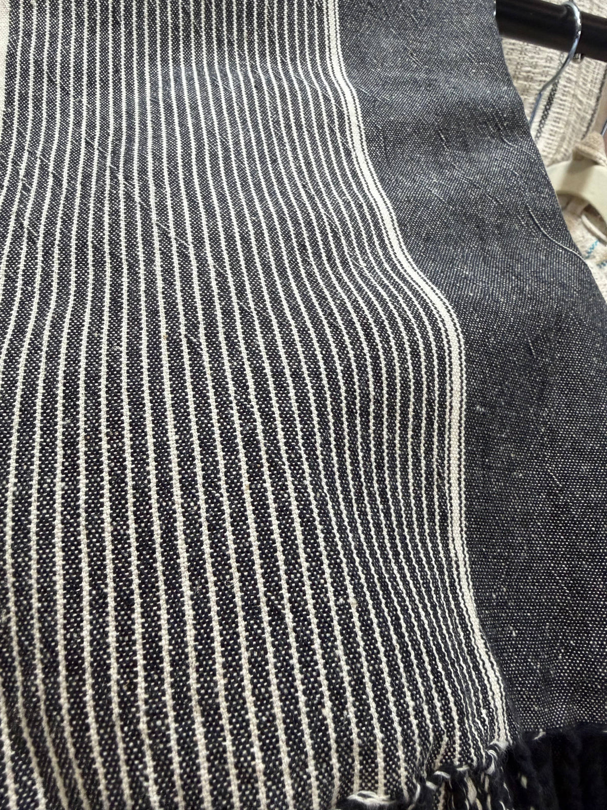 Hammam Turkish Peshtemal Towel – Black & Natural Stripe, 100% Cotton