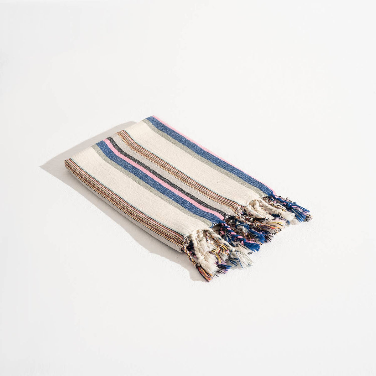 Hammam Turkish peshtemal – Pink & Blue Stripe | Kikoya