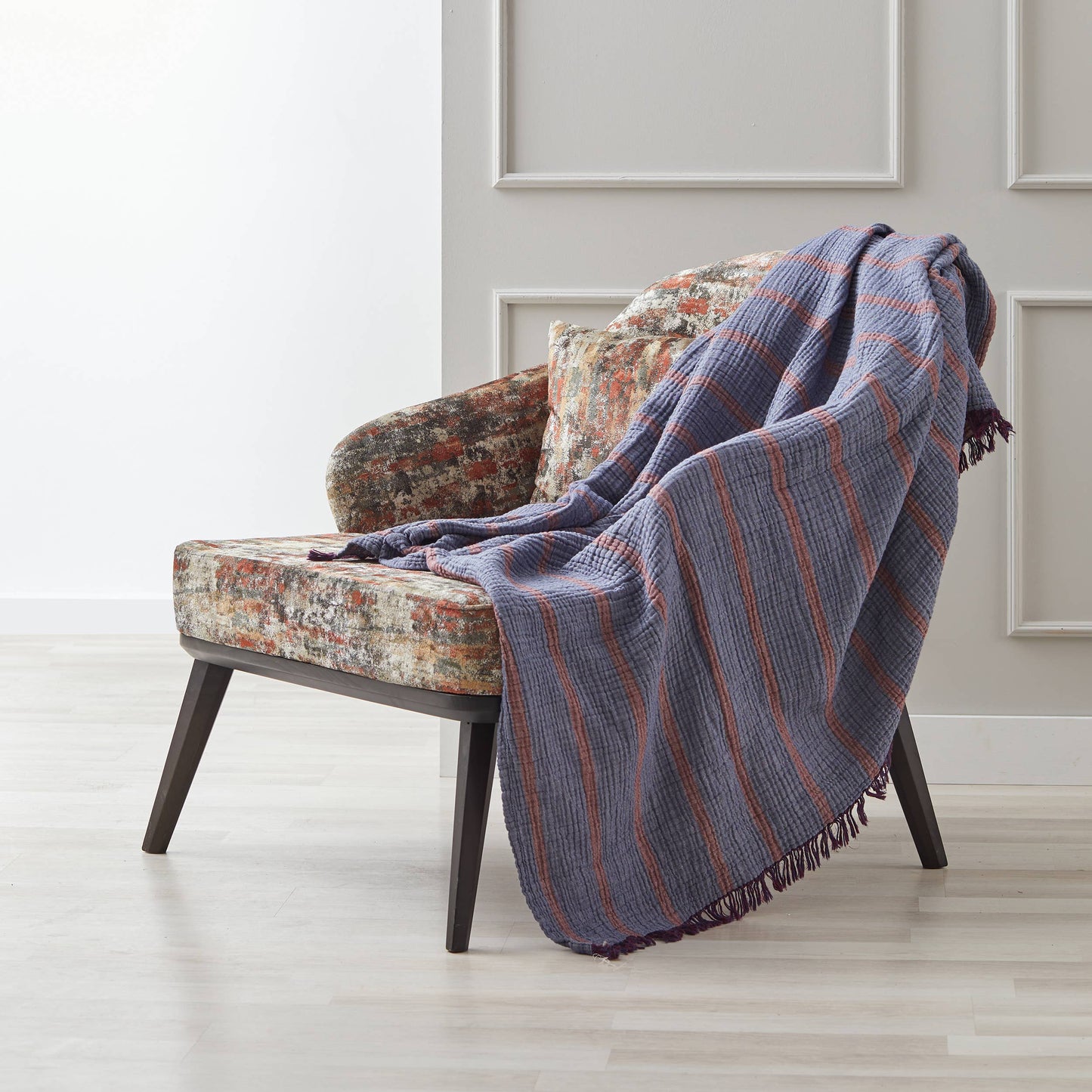 Crinkle Gauze Muslin 100% Cotton Throw Blanket 51x67