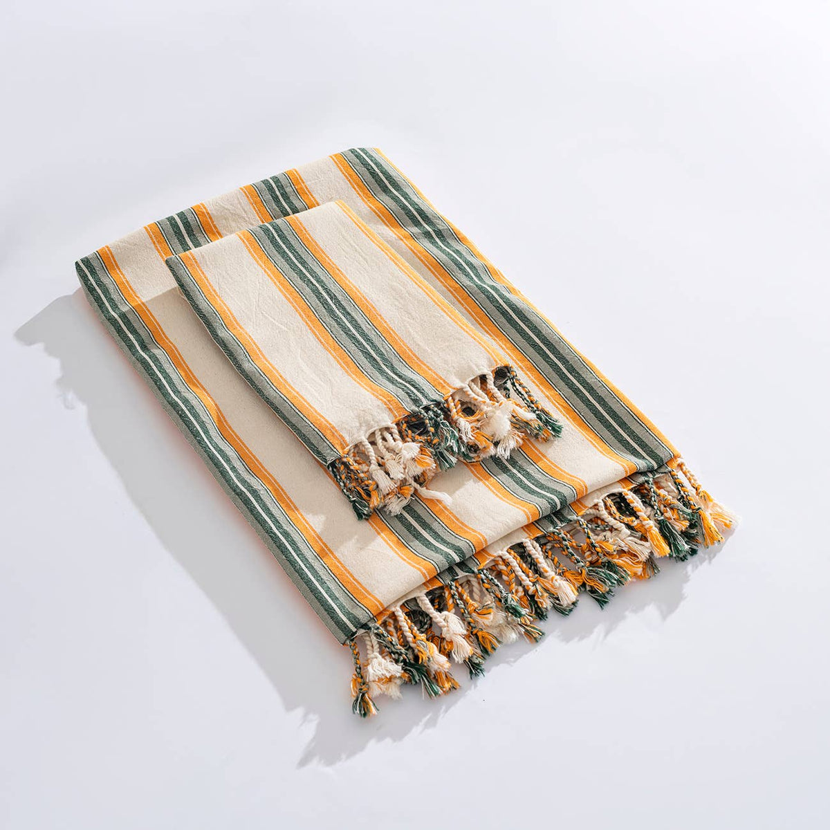 Hammam Turkish Peshtemal Towel – Orange Stripe, 100% Cotton