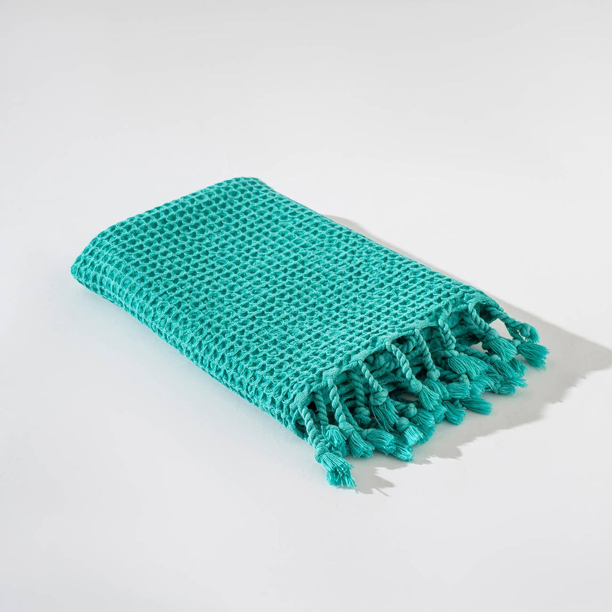 Waffle stonewashed Turkish hand towel – Green | Kikoya
