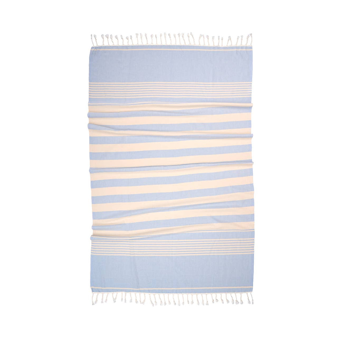 Rumi Turkish beach towel in wide stripe, 33x66 in, flat-woven peshtemal | Kikoya