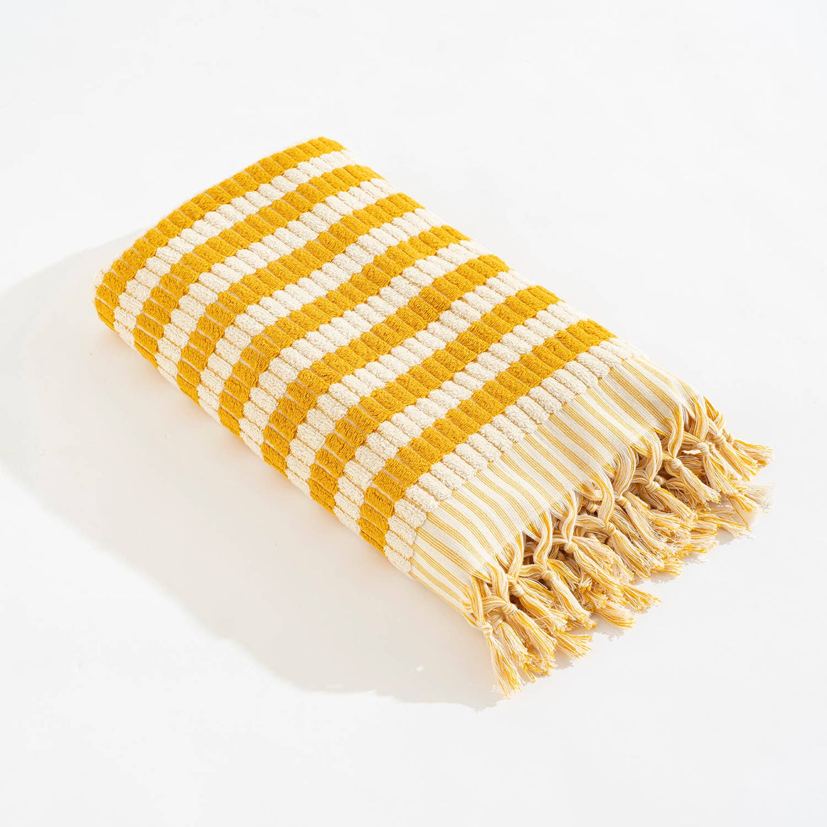 Lokum handloomed Turkish bath towel in check weave, 35x68 in | Kikoya