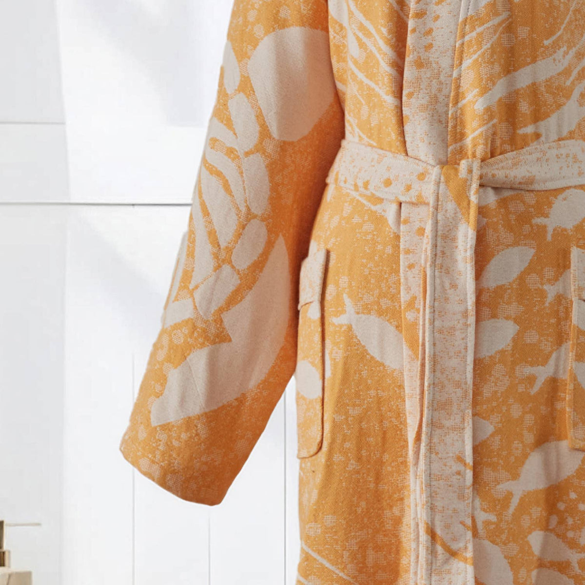 Turtle's Dream Turkish kimono bathrobe – Mustard | Kikoya