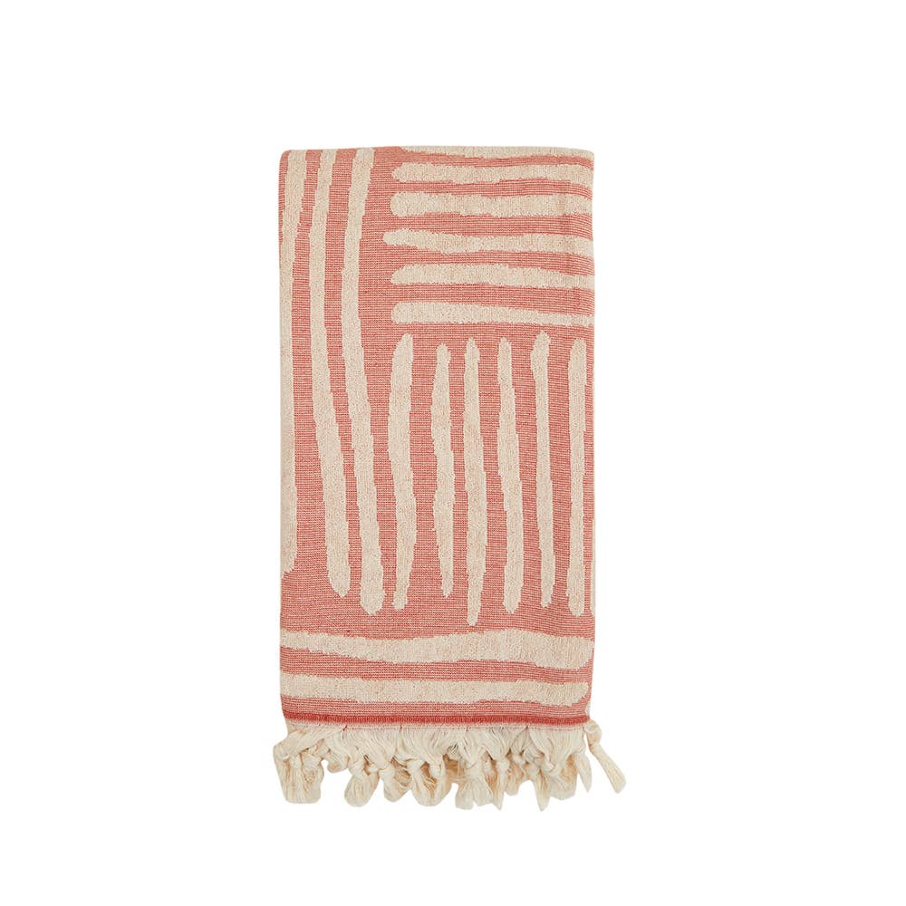 Spectra Turkish terry towel with woven chevron texture, 36x66 in | Kikoya