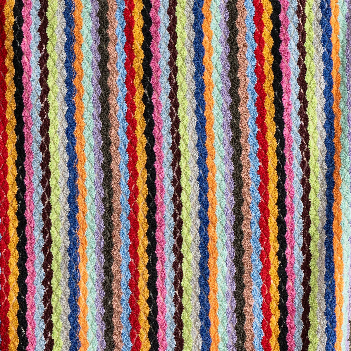 Pompom zigzag Turkish bath towel, 35x68 in, handloomed chevron with pompom fringe | Kikoya