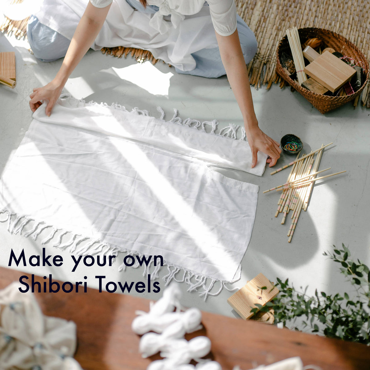 Blank white Turkish beach towel, 39x78 in, undyed base for tie-dye and sublimation | Kikoya