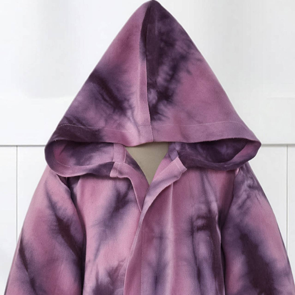 Hand tie-dyed kids Turkish bathrobe – hooded, ages 5-8 | Kikoya