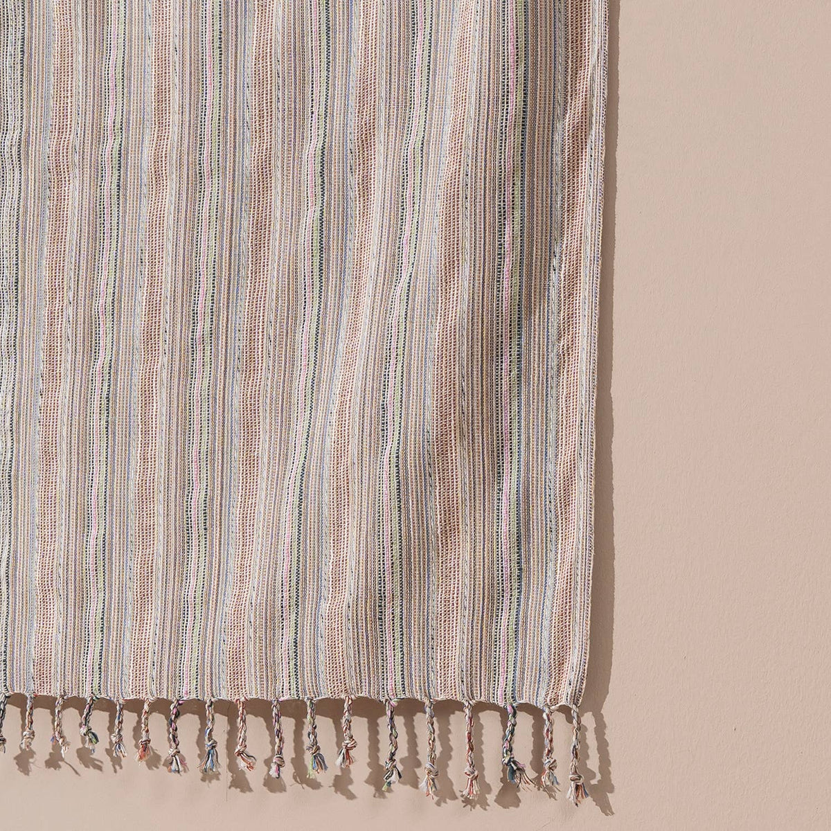 Premium Rustic Turkish Beach Towel – Melange Multi Stripe, 100% Cotton Peshtemal, 40x70 in