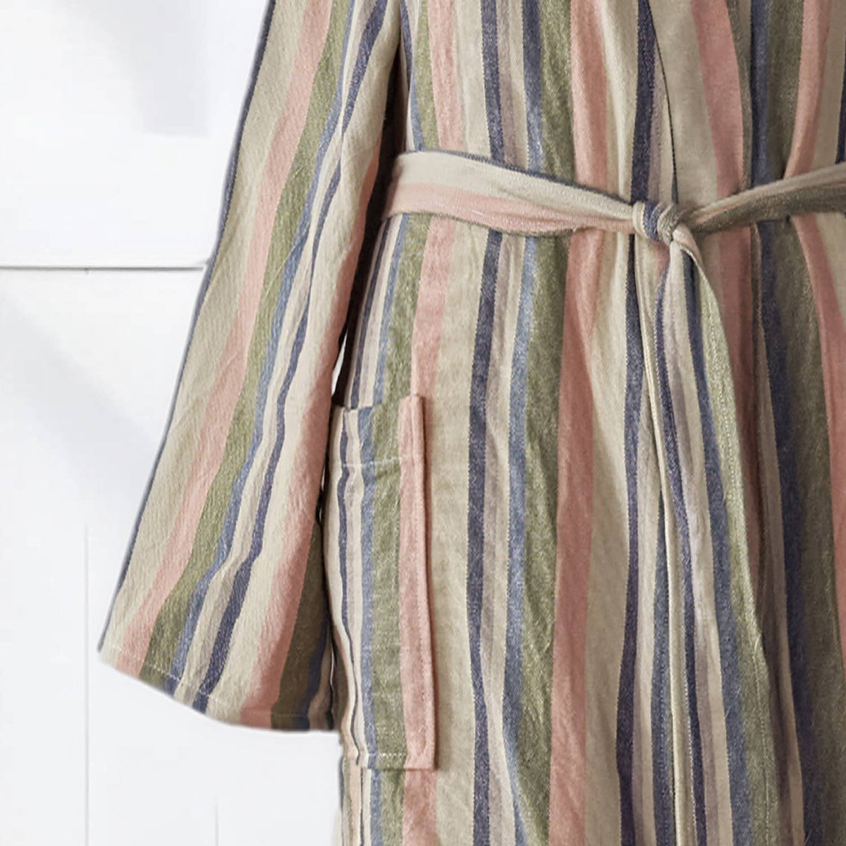 Multi stripe Turkish bathrobe in pastel – kimono | Kikoya