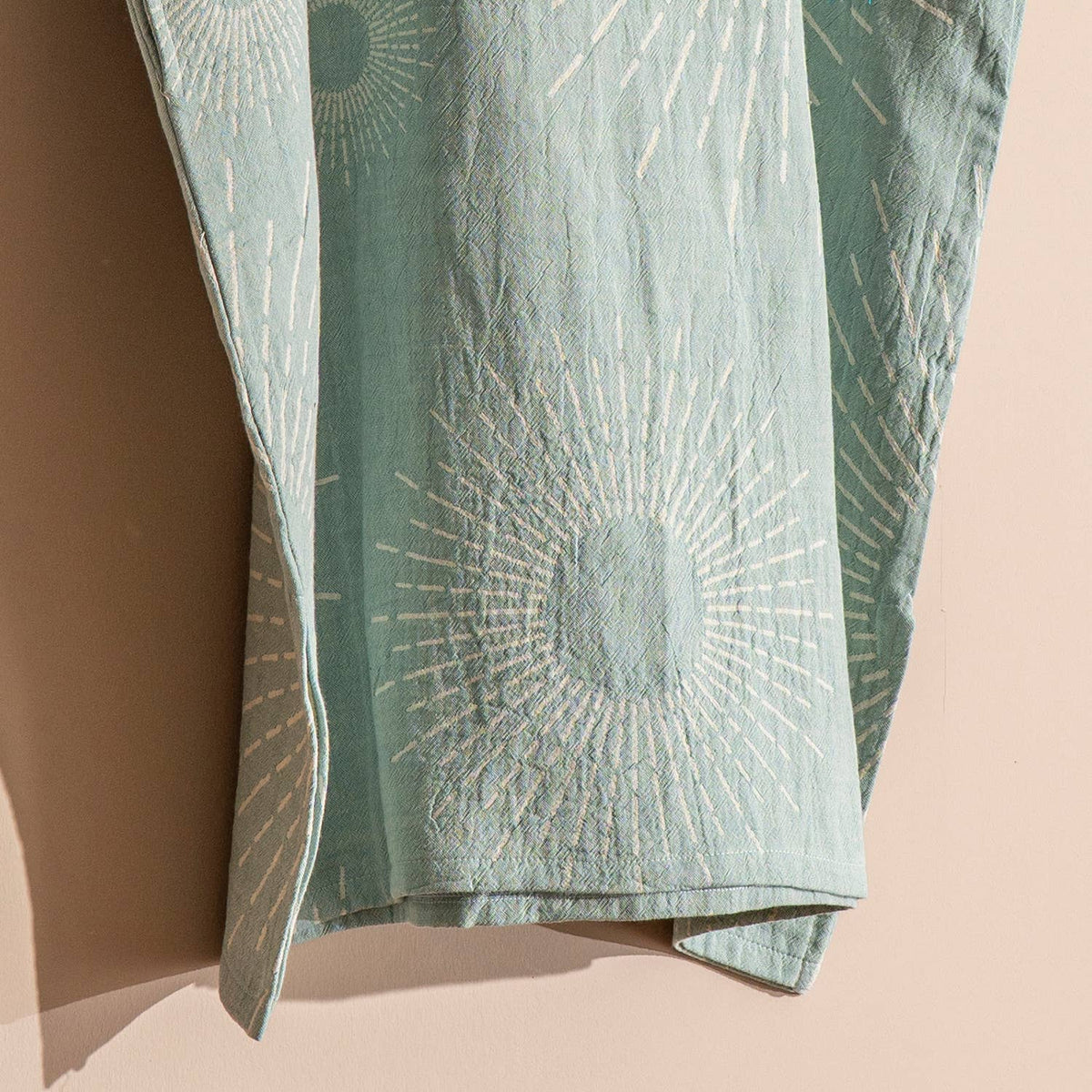 Sunburst Adult Hooded Changing Poncho – Yellow Tie-dye, detail | Kikoya