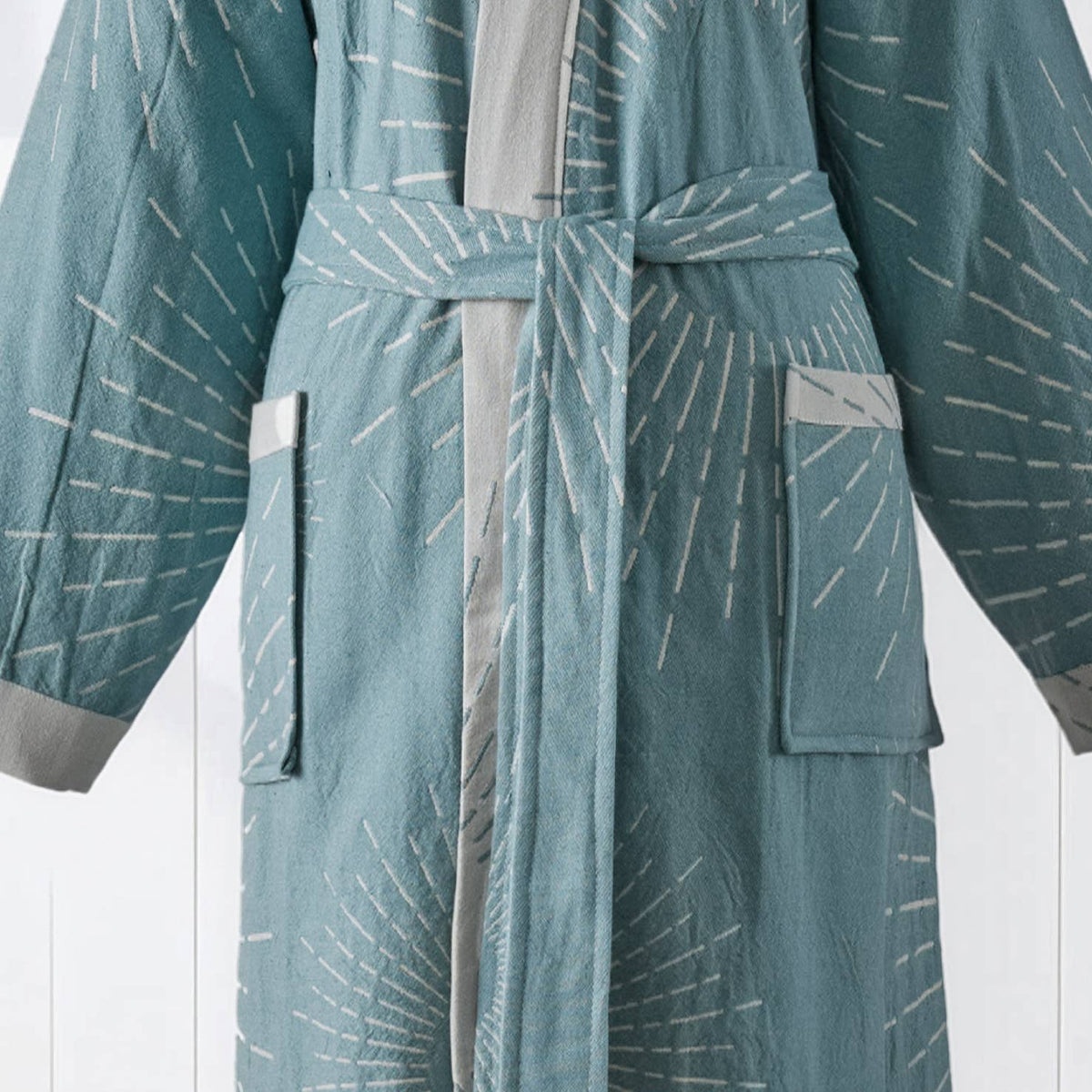 Sunburst flat-woven Turkish kimono bathrobe | Kikoya