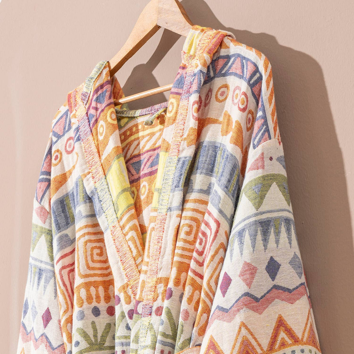 Ethnic print Turkish bathrobe in multicolor – kimono | Kikoya