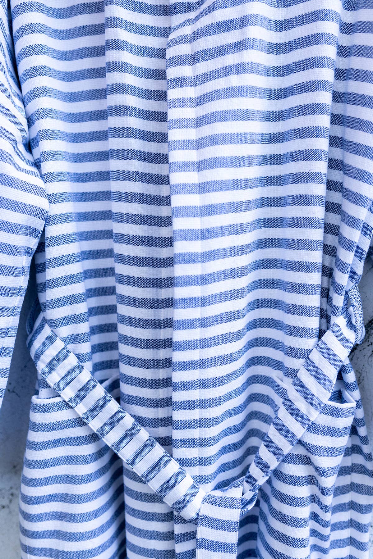 Royal Terry-backed Turkish Bathrobe – Stripe, Hooded, 100% Cotton