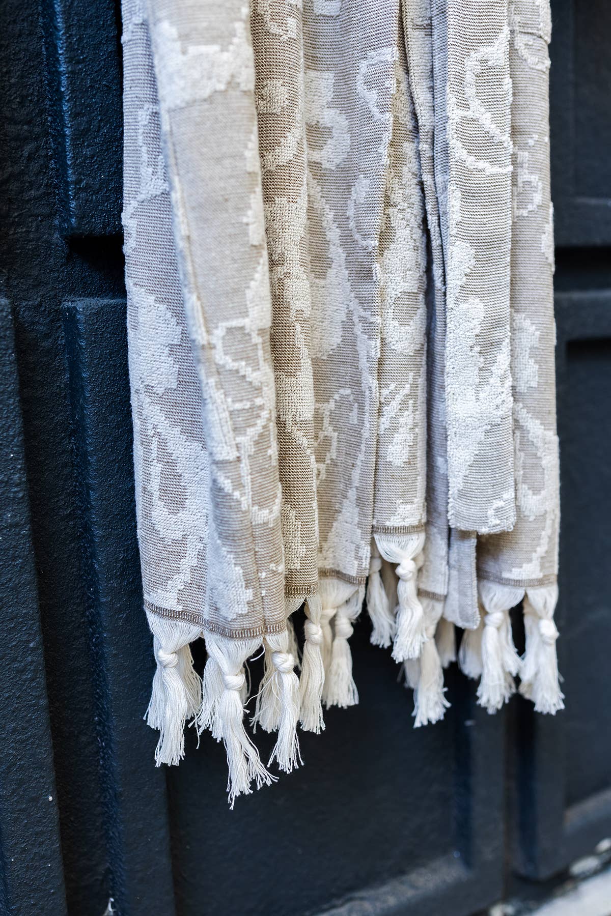 Garden raised terry Turkish bathrobe with a botanical jacquard, hooded | Kikoya