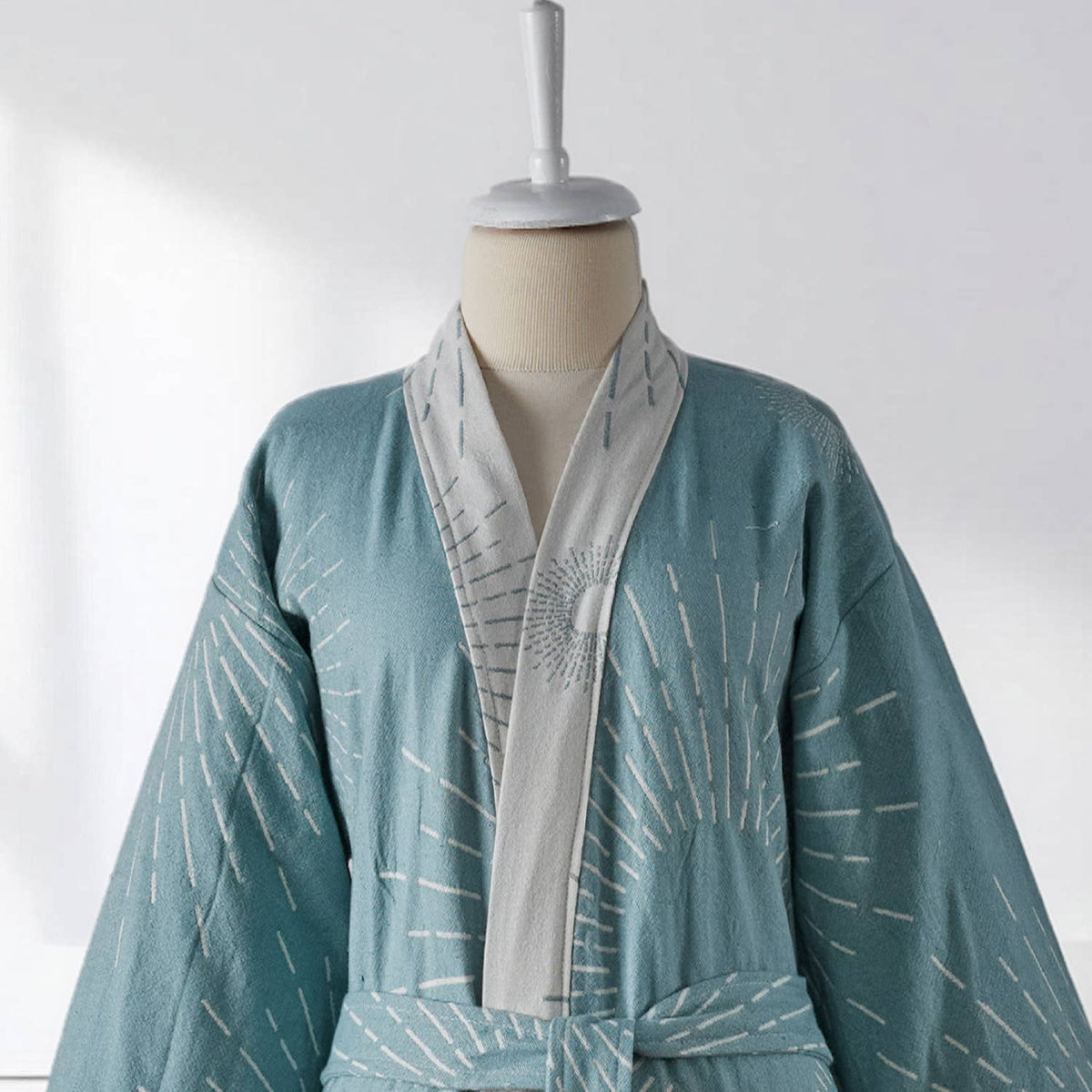 Sunburst flat-woven Turkish kimono bathrobe | Kikoya