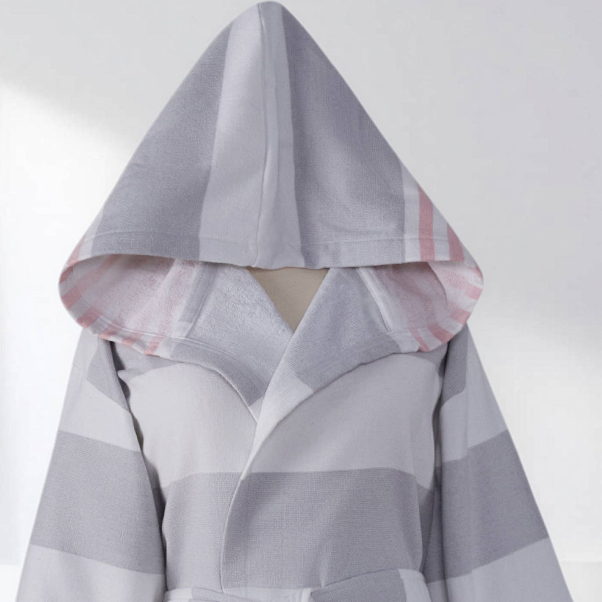 Mediterranean terry-backed Turkish bathrobe – block stripe | Kikoya