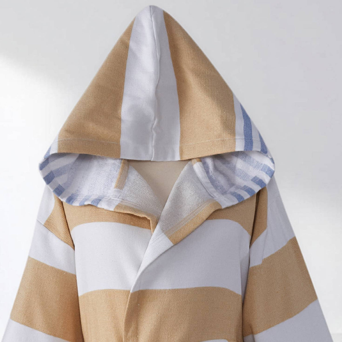 Mediterranean terry-backed Turkish bathrobe – block stripe | Kikoya