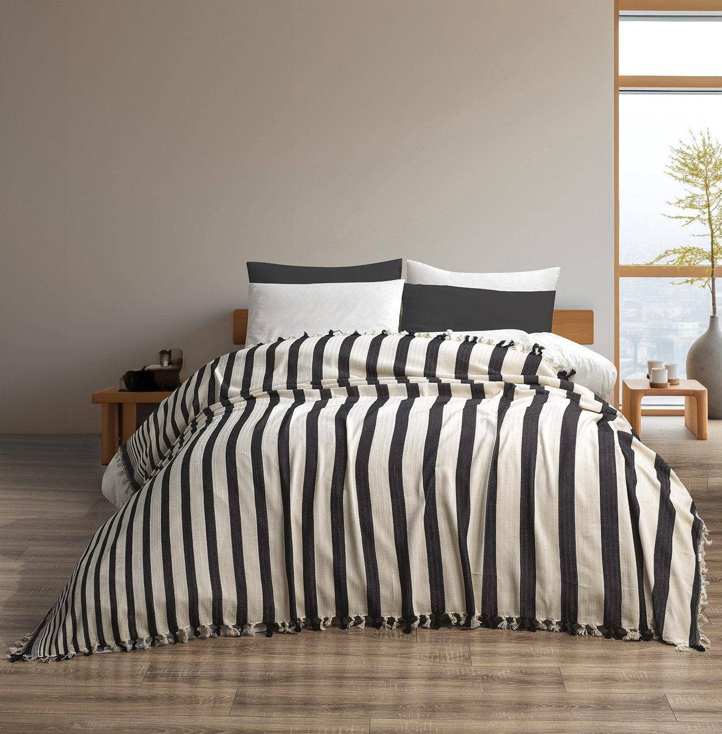 Cotton Bedspread Tassel Fringes Light Blanket Cover Summer