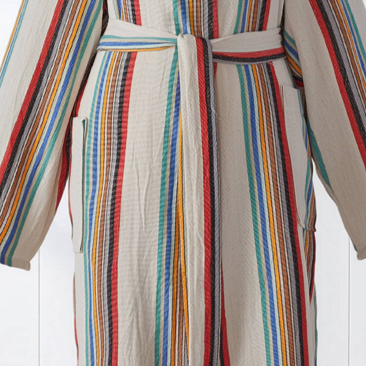 Rainbow Turkish bathrobe – stripe, hooded | Kikoya