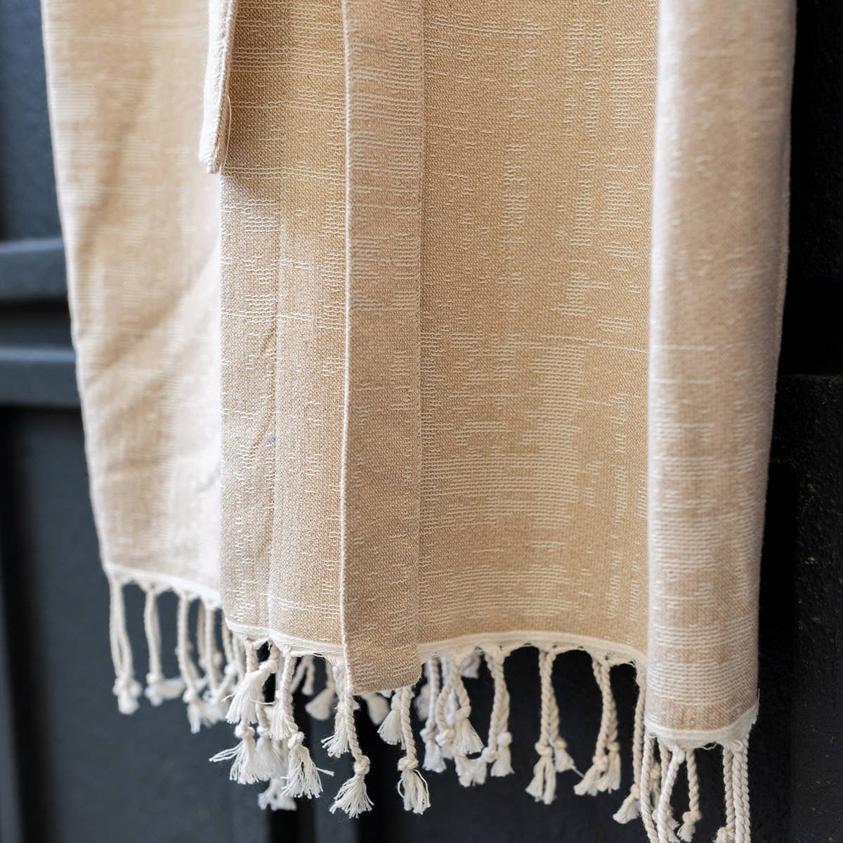 Vintage terry-backed Turkish bathrobe, hooded, washed finish | Kikoya
