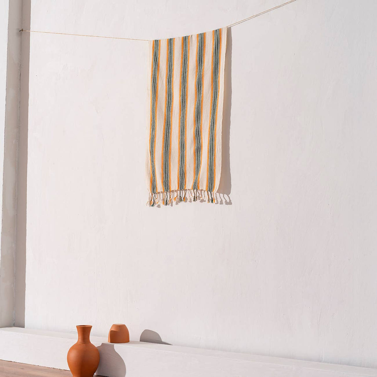 Hammam Turkish Peshtemal Towel – Orange Stripe, 100% Cotton
