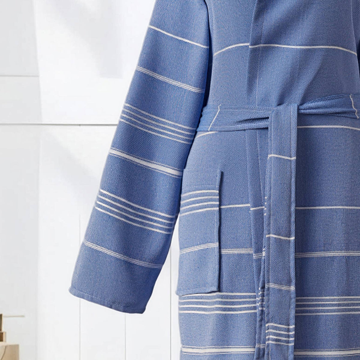 Sultan Turkish Cotton Hooded Bathrobe – Classic Stripe, 100% Cotton