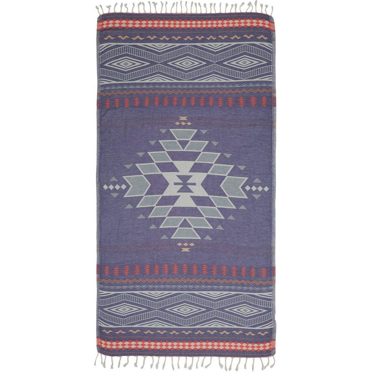 Boho Turkish beach towel – Navy | Kikoya