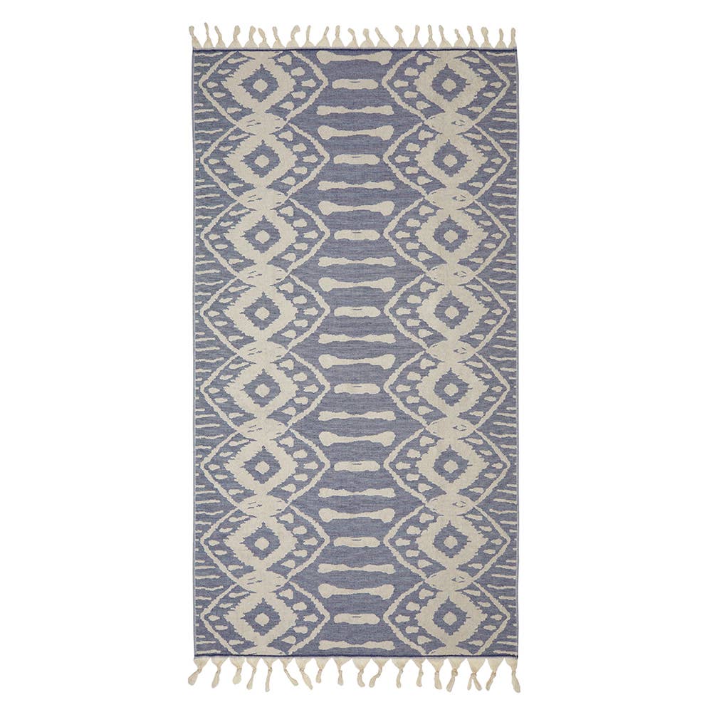 Native Turkish terry towel with a tribal jacquard, 36x66 in | Kikoya
