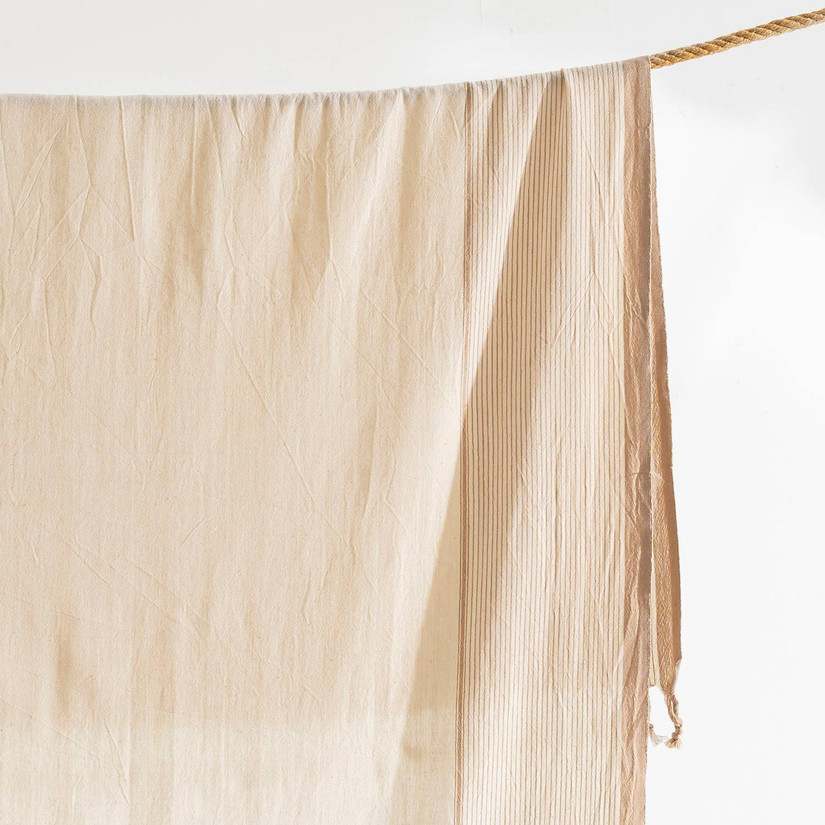 Blush Turkish towel with tassel fringe, bath and hand sizes, flat-woven | Kikoya