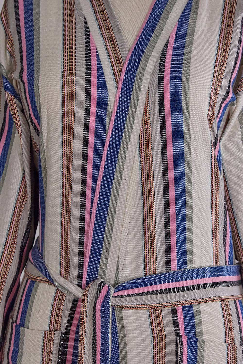 Multi stripe Turkish bathrobe in rainbow – kimono | Kikoya