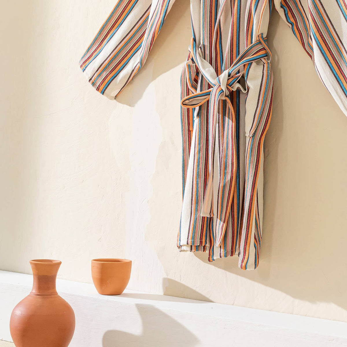Hammam Turkish bathrobe – multicolour stripe | Kikoya